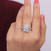 Silver White Sapphire Y Shape Ring